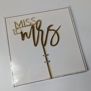 Gold Acrylic Miss to Mrs Cake Topper from LS Designs